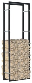 284699 vidaXL Rastel pentru lemne de foc, negru, 50x20x150 cm, oțel