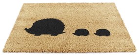 Covoraș de intrare din fibre de nucă de cocos 40x60 cm Hedgehog Family – Artsy Doormats