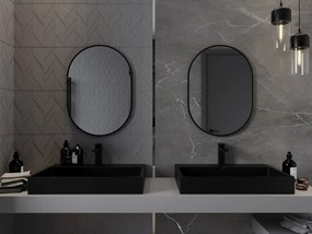 Mexen Loft oglindă baie ovală 70 x 50 cm, ramă neagră - 9851-070-050-000-70
