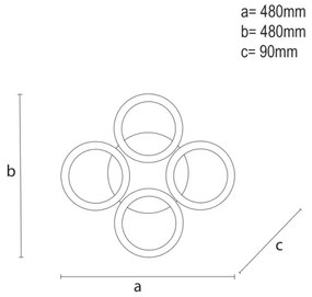 Lustră LED aplicată dimabilă LED/55W/230V 3000-6500K + telecomandă