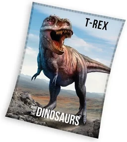 Dinozaur T-Rex pătură coral fleece polar 130x170cm