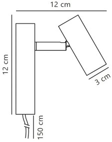 Nordlux - Spot LED de perete OMARI LED/3,2W/230V negru, dimabil