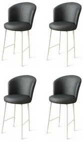 Set de scaune de bar Uras Anthracite and White, 4buc., 4 buc