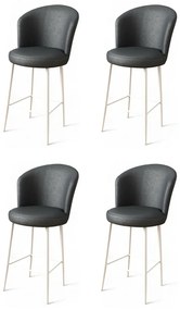 Set de scaune de bar Uras Anthracite and White, 4buc.