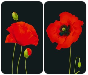 Protecții de aragaz 2 buc. din sticlă temperată 52x30 cm Poppy - Maximex