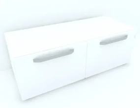 Armonia Comoda alba cu 2 usi cu manere fronturi MDF Alb Lucios