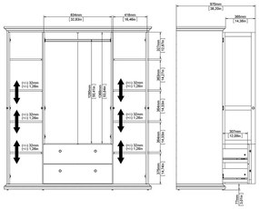 Șifonier gri 181x201 cm Paris – Tvilum