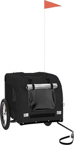 vidaXL Remorcă bicicletă animale companie, negru, textil oxford/fier