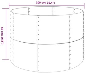 Jardiniera gradina gri 100x100x68 cm otel vopsit electrostatic 1, Gri, 100 x 100 x 68 cm