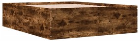 3280913 vidaXL Cadru de pat, stejar fumuriu, 160x200 cm, lemn prelucrat