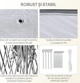 Outsunny Foișor Pliabil cu Plasă de Țânțari, Baldachin Dublu, Înălțime Reglabilă și Geantă, 330x330x288 cm, Bej | Aosom Romania