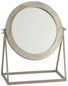 Oglinda Round, Metal, Argintiu, 34x29x15 cm