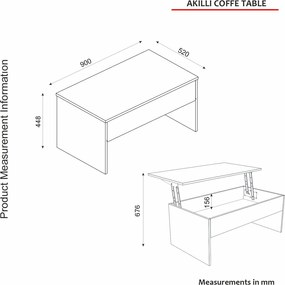 Măsuță de cafea Akilli White