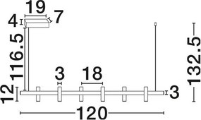 Lustra suspendata cu 6 spoturi LED AVELO
