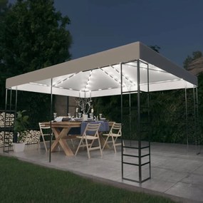 Pavilion cu sir de lumini LED, alb, 4x3x2,7 m Alb