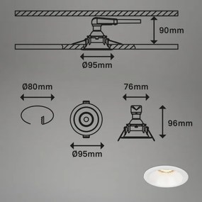 SET 3x corp de iluminat încastrat pentru baie Brilo 1xGU10/9W/230V IP23 alb