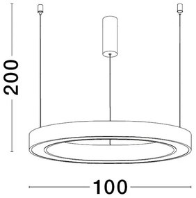Lustra LED suspendata design circular STING White 100cm