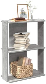 vidaXL Bibliotecă cu 3 niveluri, gri beton, 60x30x80 cm lemn prelucrat
