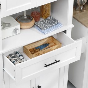 HOMCOM Bufet de cuisine armoire de cuisine multi-rangements 2 dulapuri 2 uși sertar nișă MDF panouri particule E1 alb | Aosom Romania