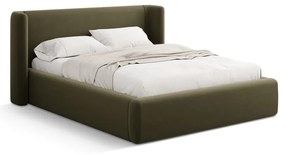 Pat matrimonial verde tapițat cu spațiu de depozitare cu somieră 160x200 cm Jason – Windsor & Co Sofas