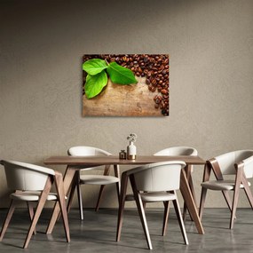 Tablou pe sticlă - Cafea (70x50 cm)