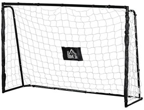 HOMCOM But de fotbal poarta de fotbal structura metal plasa PE cuie & unelte incluse dim. 186L x 62l x 123H cm negru alb | Aosom Romania