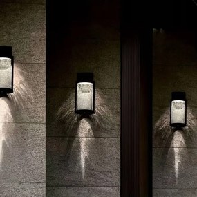 Lampă solară de perete LED/3,7V 300 mAh IP44 neagră