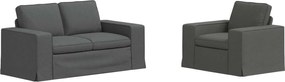 vidaXL Set de canapea 2 pcs Gri închis 182 x 80 x 82 cm țesătură