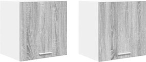 vidaXL Dulap suspendat cu ușă 2 pcs Gri Sonoma și Alb 40 x 31 x 40 cm