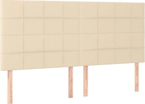 vidaXL Tăblie de pat crem 180x5x118/128 cm, material textil
