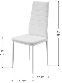 Set de 2 scaune de sufragerie Loja - alb
