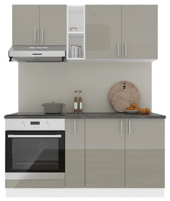 Set haaus V7, Gri Lucios/Alb, MDF, Blat Thermo 28 mm, L 160 cm