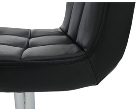 Scaun de bar, piele ecologică negru/crom, KANDY NEW
