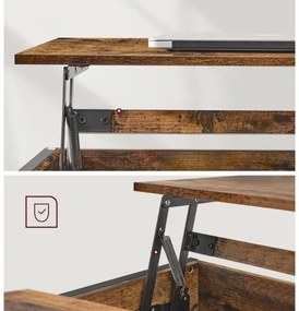 Masă de cafea NYRO cu blat rabatabil, maro/negru