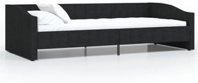 337226 vidaXL Pat de zi cu USB, negru, 90x200 cm, textil