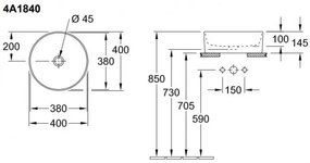 Pachet lavoar pe blat Villeroy&amp;Boch Collaro si baterie Kludi Zenta SL, 4A184001+482560565
