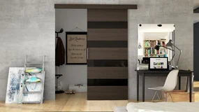 Uși glisant de interior Orenia V (choco + negru lacobel). 1059169