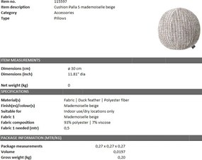 Perna decorativa LUX Palla S, bej mademoiselle 115597 HZ