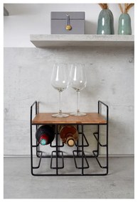 Suport pentru 6 sticle cu raft din bambus Wenko Loft