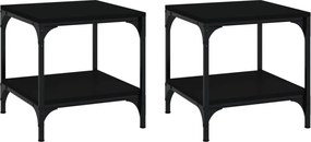 vidaXL Măsuțe laterale, 2 buc., negru, 40x40x40 cm, lemn prelucrat