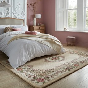 Covor din lână Flair Rugs Aubusson, 75 x 150 cm, bej