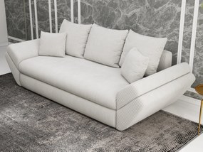 Canapea extensibilă dumonde cu ladă de depozitare si sezut confortabil din spuma high-density, Loana Zoom Cream 250x100 cm