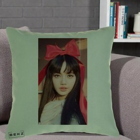 Perna Personalizata K-pop BLACKPINK Rose cu Funda Rosie, 40x40 cm, Verde, Husa Detasabila, Perna Inclusa, BEKZ®