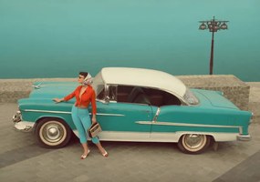 Ilustrație Car Girl, RetroAtelier