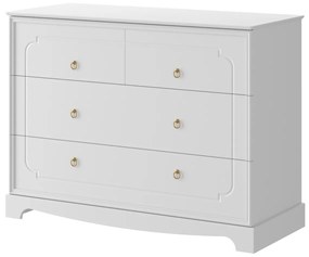 Comoda Royal alba cu 4 sertare