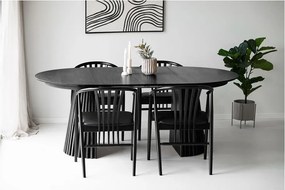 Masă de dining rotundă extensibilă cu blat cu aspect de lemn de stejar cu blat suplimentar ø 120 cm Osaka – House Nordic
