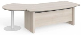 Masa de birou Manager LUX 255 x 155 cm, dreapta, salcâm deschis / gri