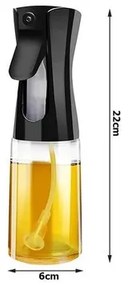 Pulverizator pentru ulei și oțet, 200 ml, negru