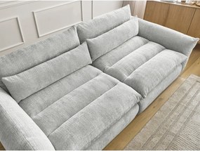 Canapea gri deschis cu tapițerie din chenille 276 cm Neil – Bobochic Paris
