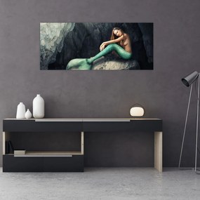 Tablou - Sirena pe stâncă (120x50 cm)